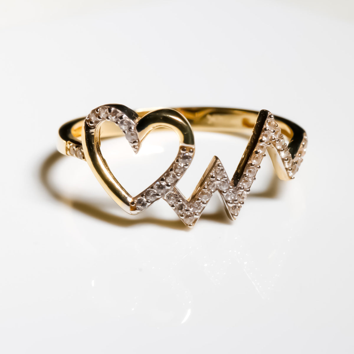 Heartbeat Ring, 14K Solid Gold