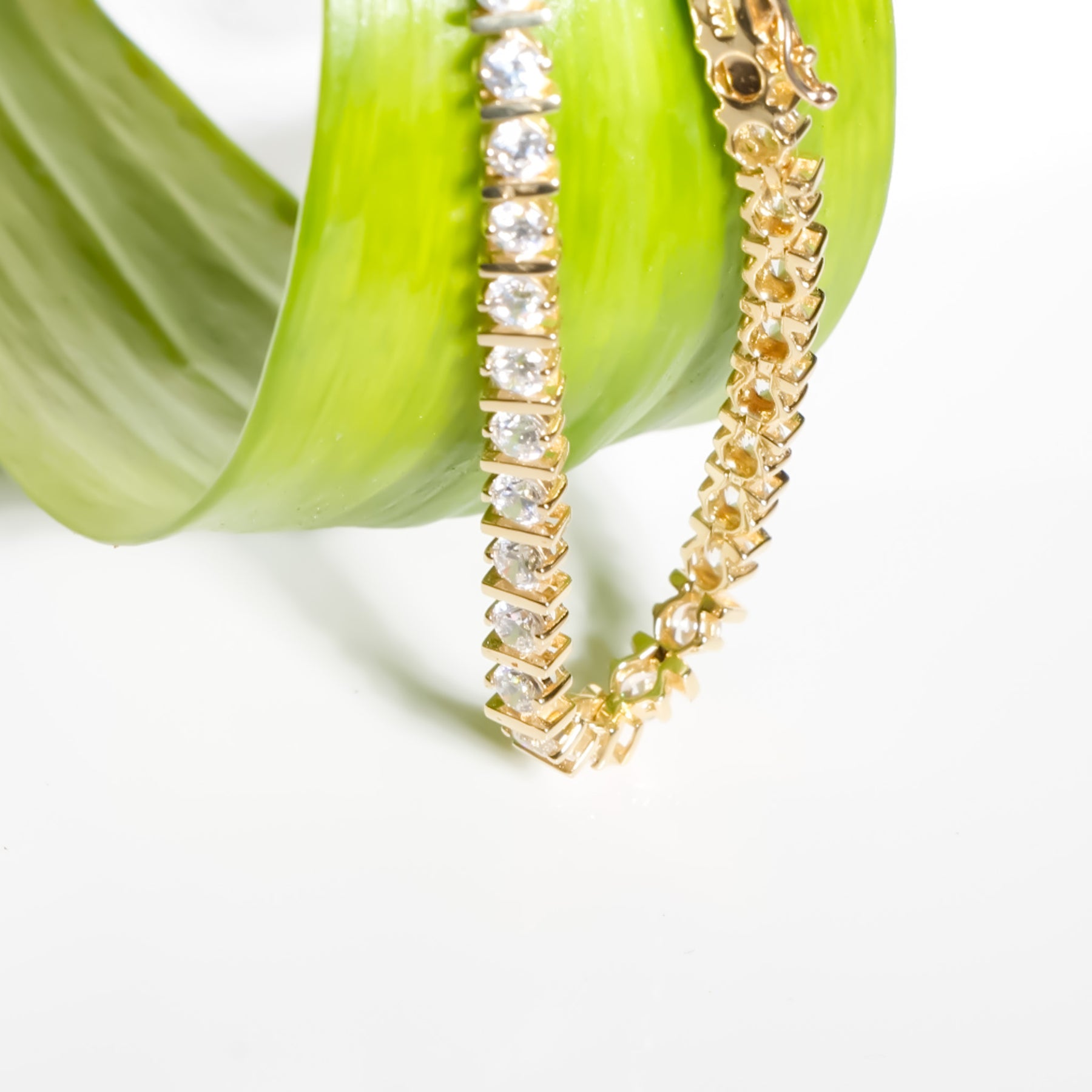 Elegant Bracelet cz, 14K Solid Yellow Gold