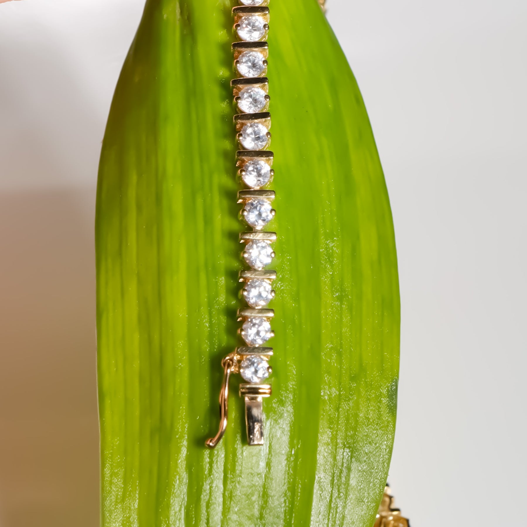 Elegant Bracelet cz, 14K Solid Yellow Gold