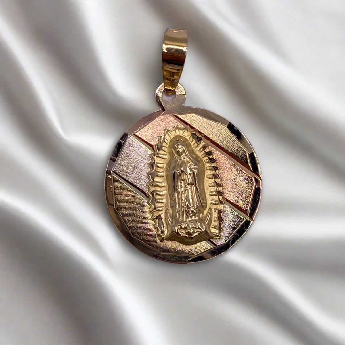 Virgin Pendant, 14K Solid Tri-color Gold