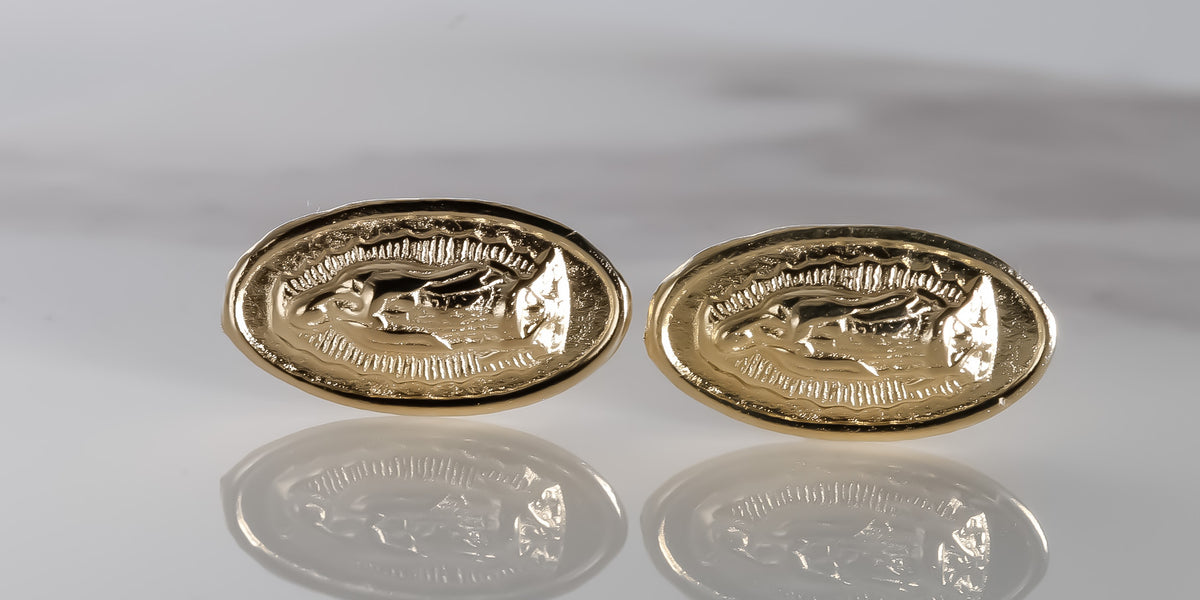 Virgin Studs, 14K Solid Yellow Gold Earrings