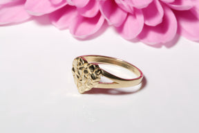 Heart Nugget Kids Ring – 14K Solid Yellow Gold