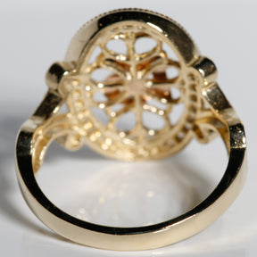 Royal Oval Quinceañera Ring – 14K Solid Gold Three-Tone “15” with CZ
