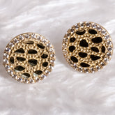 Nugget Studs cz, 14k Solid Yellow Gold