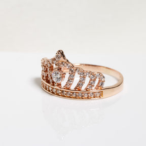 Crown Ring, 14K Solid Rose Gold