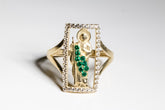 San Judas (small) Ring cz, 14k Solid Yellow Ring