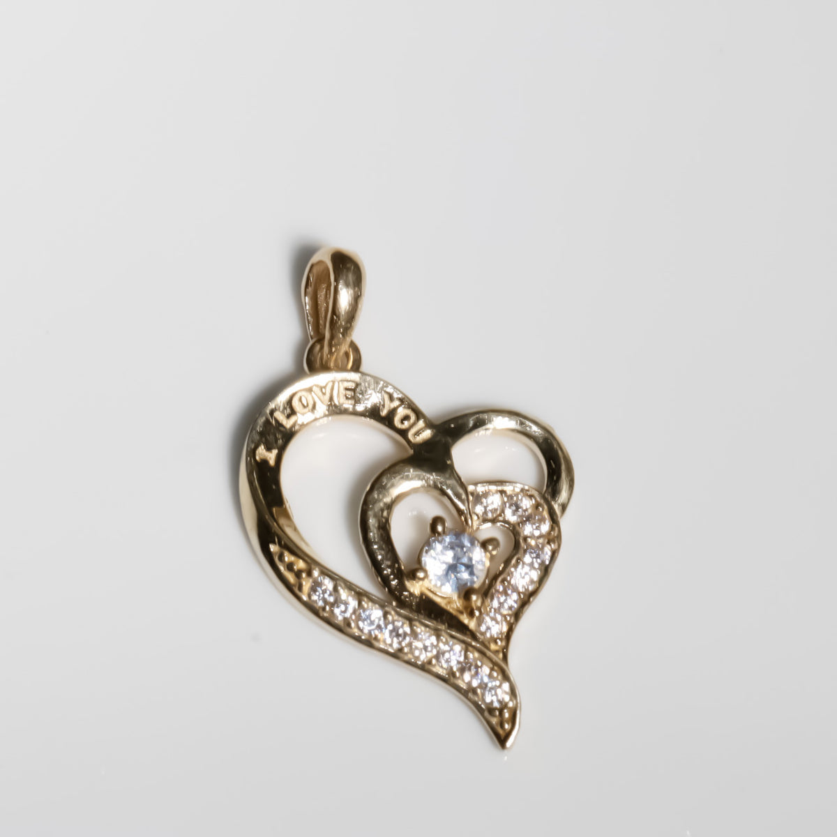 Heart Pendant, 14K Solid Yellow Gold