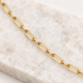 14K Solid Yellow Gold Paperclip Necklace – 18”, 2.5 mm