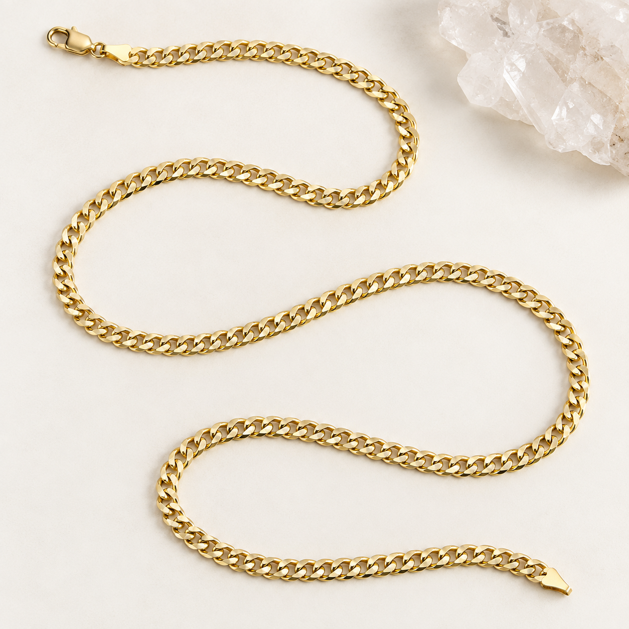 14K Solid Yellow Gold Diamond-Cut Cuban Link Chain – 24 Inch, 5mm