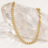 14K Solid Yellow Gold Diamond-Cut Cuban Link Chain – 24 Inch, 5mm