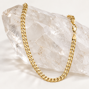 14K Solid Yellow Gold Diamond-Cut Cuban Link Chain – 24 Inch, 5mm