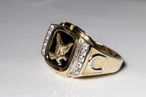 Eagle Onix Ring, 14K Solid Gold