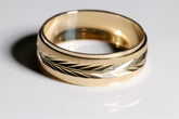 Luxurious Band, 14K Solid Yellow Gold Ring