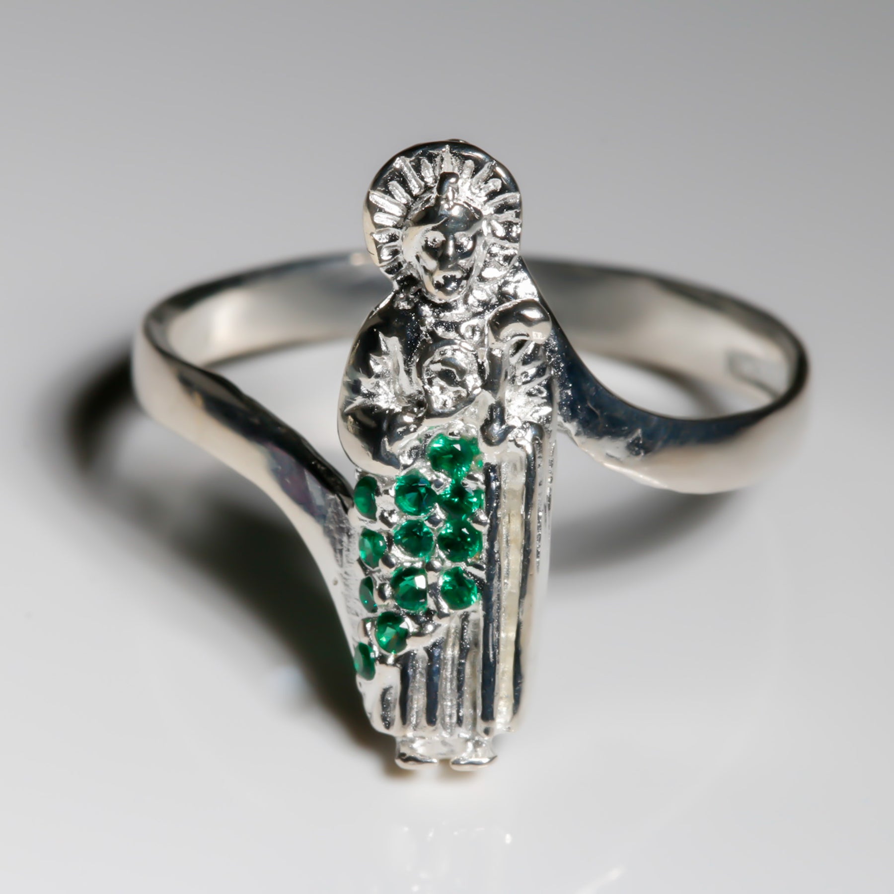 Virgen de Guadalupe Ring cz, 925 Sterling Silver