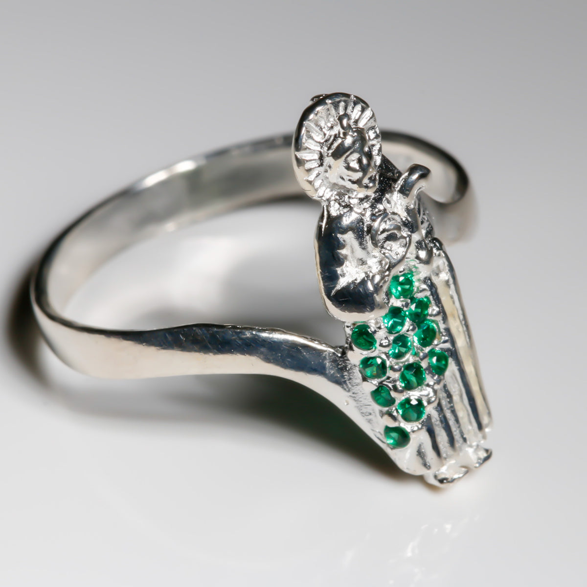 Virgen de Guadalupe Ring cz, 925 Sterling Silver