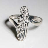 San Judas Tadeo Ring cz, 925 Sterling Silver