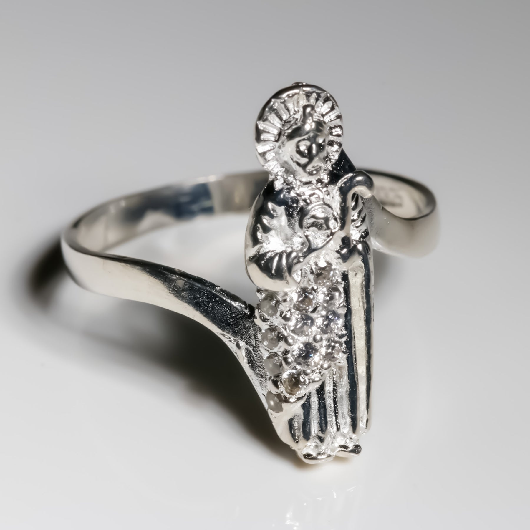 San Judas Tadeo Ring cz, 925 Sterling Silver