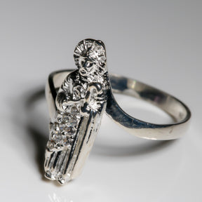 San Judas Tadeo Ring cz, 925 Sterling Silver