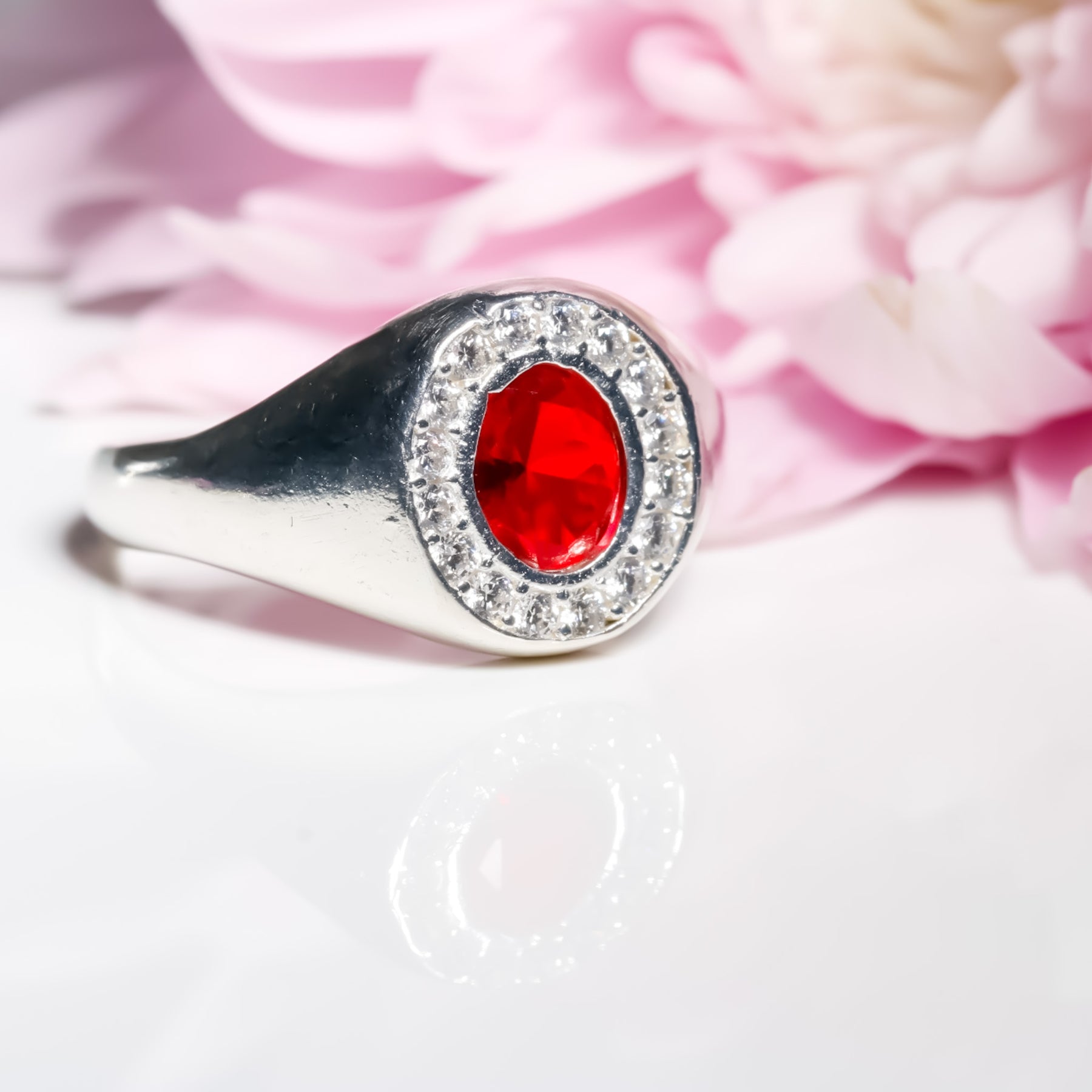 Ruby Gemstone Ring cz, 925 Sterling Silver