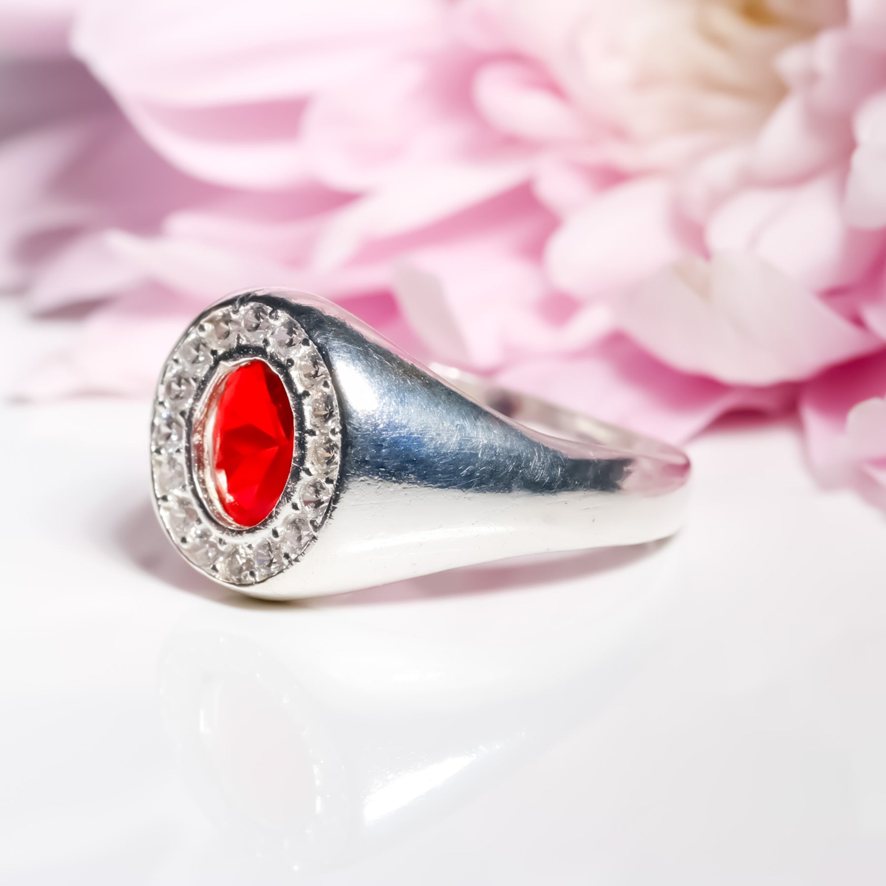 Ruby Gemstone Ring cz, 925 Sterling Silver