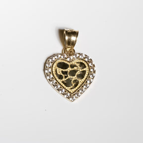 Stunning Heart Pendant cz, 14K Solid Yellow Gold