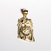 Jesus Face Pendant, 14K Solid Yellow Gold