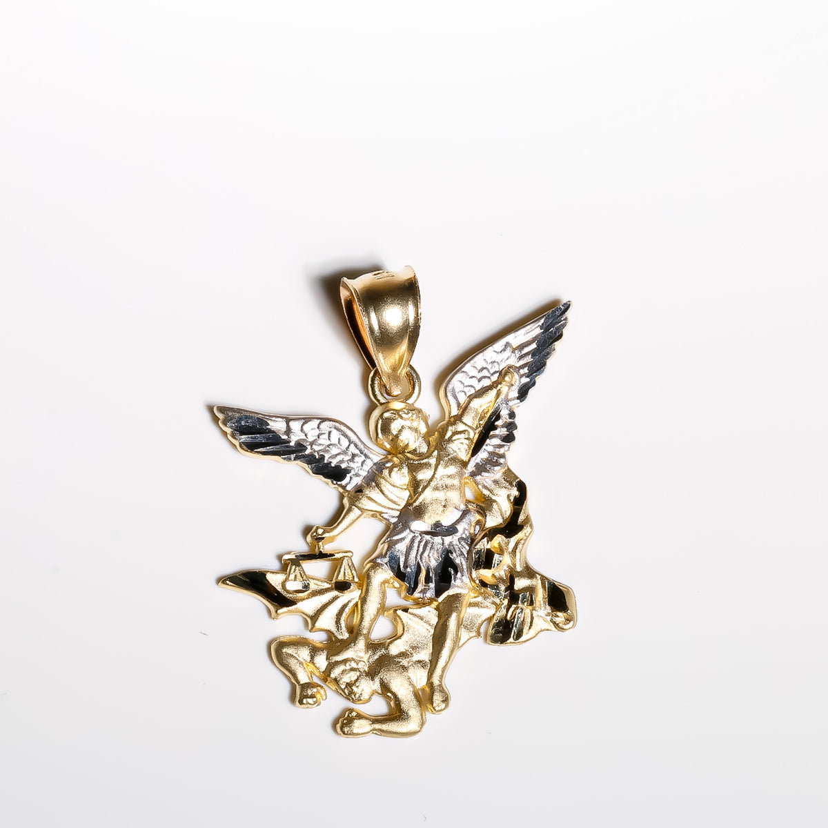 San Miguel/St. Michael Pendant, 14K Solid Gold