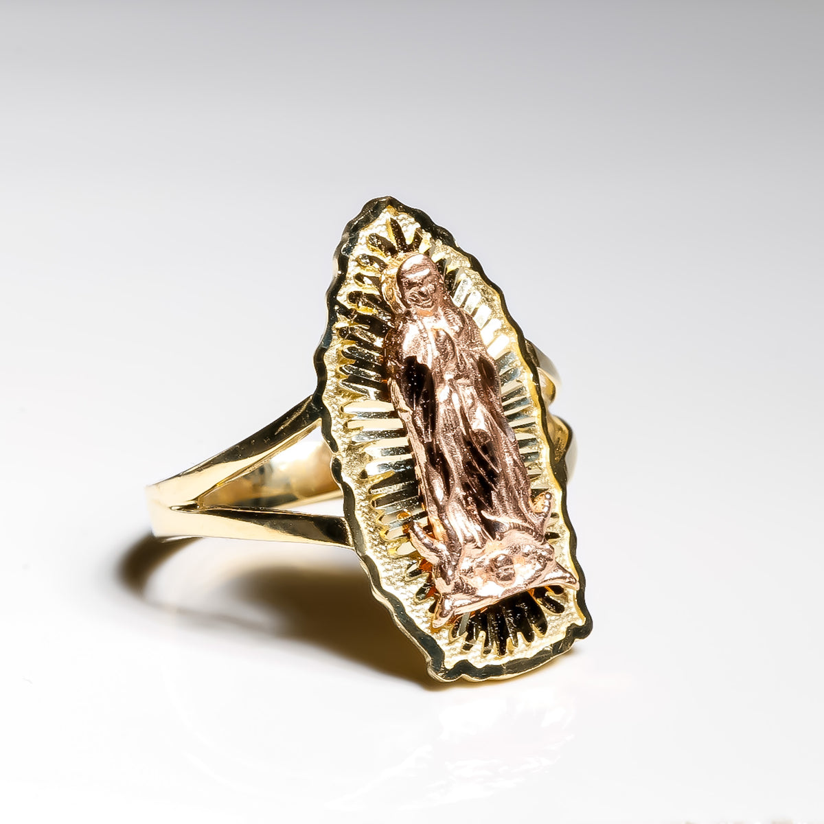 Elegant Virgin Ring, 14K Solid Two-Two Gold