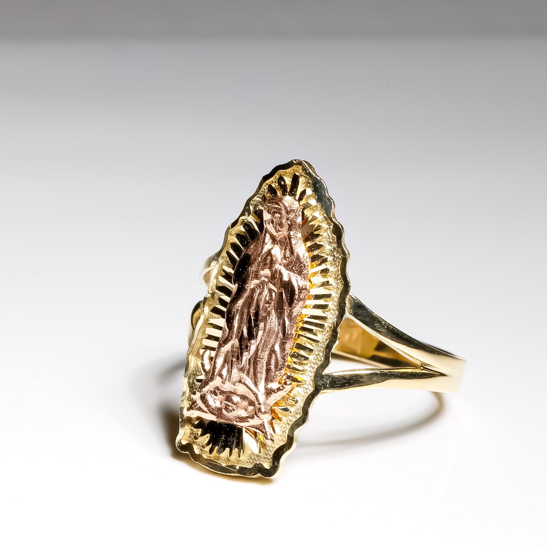 Elegant Virgin Ring, 14K Solid Two-Two Gold