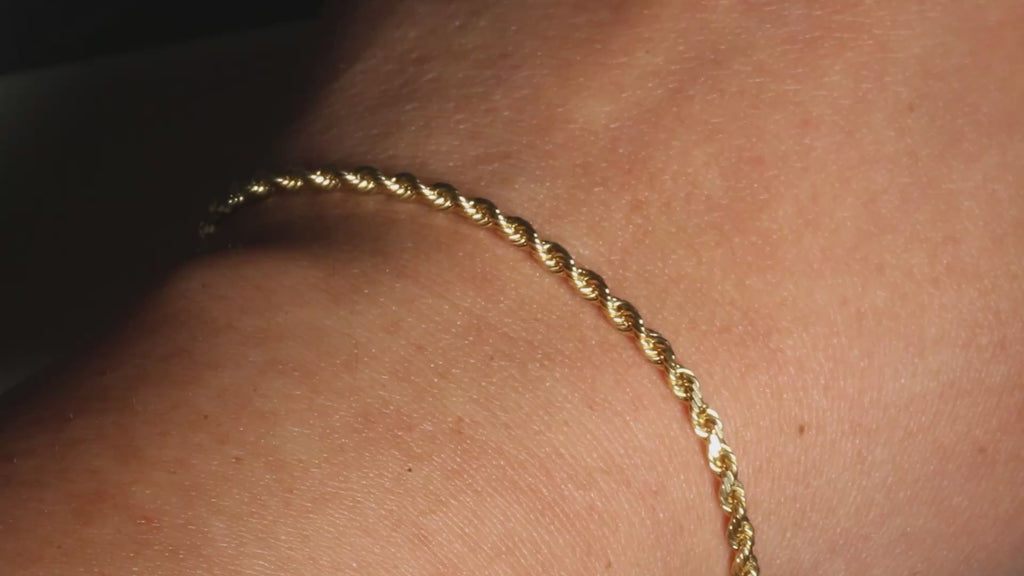 Rope Bracelet, 14K Solid Yellow Gold