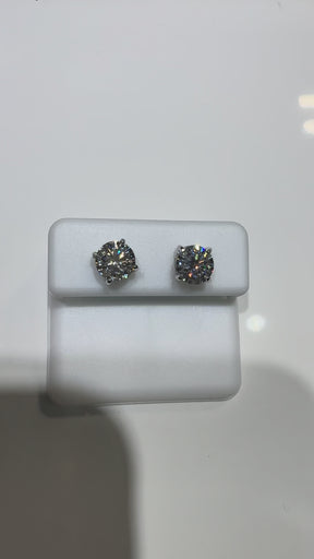 5mm Moissanite Stud Earrings in 925 Sterling Silver | Screw Back