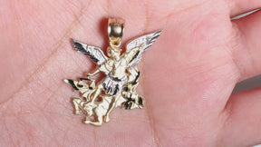 San Miguel/St. Michael Pendant, 14K Solid Gold 