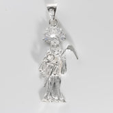 Santa Muerte Pendant cz, 925 Sterling Silver