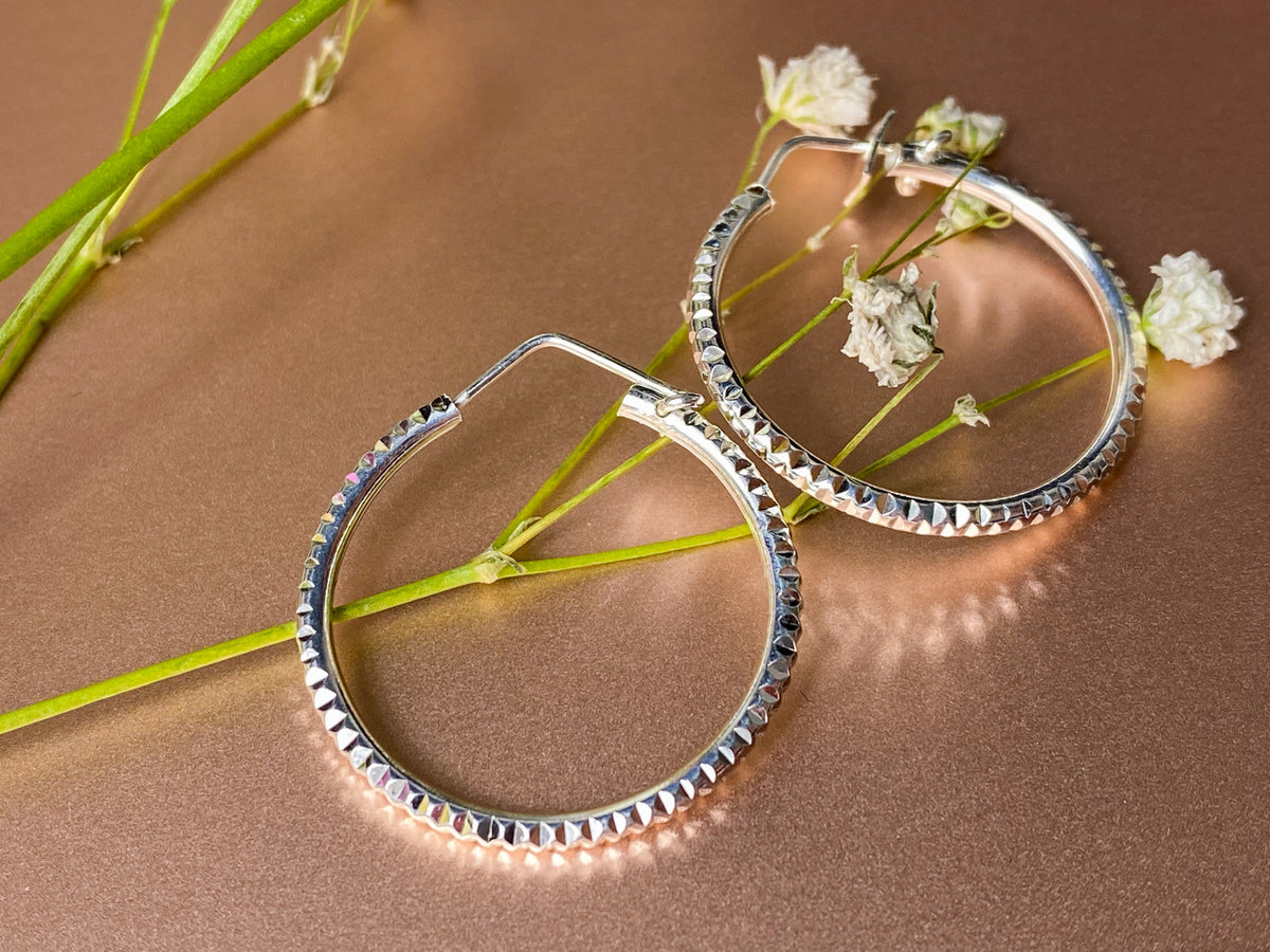 Hoop Earrings, 925 Sterling Silver