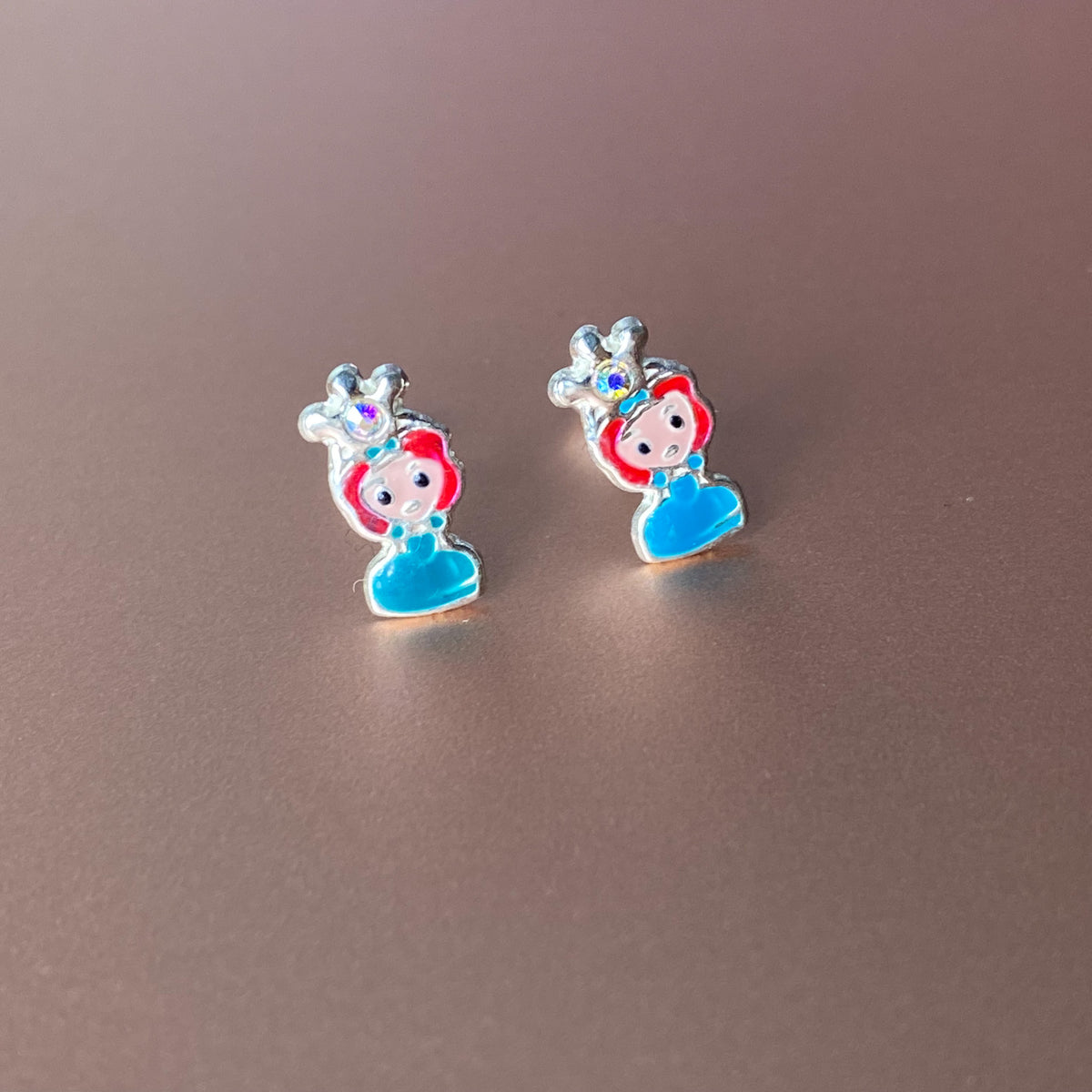 Princess Girl Studs, 925 Sterling Silver Earrings