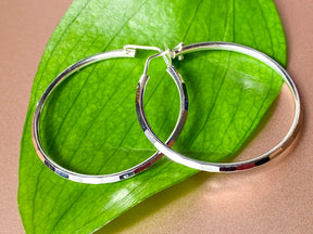 32mm Hoop Earrings in 925 Sterling Silver