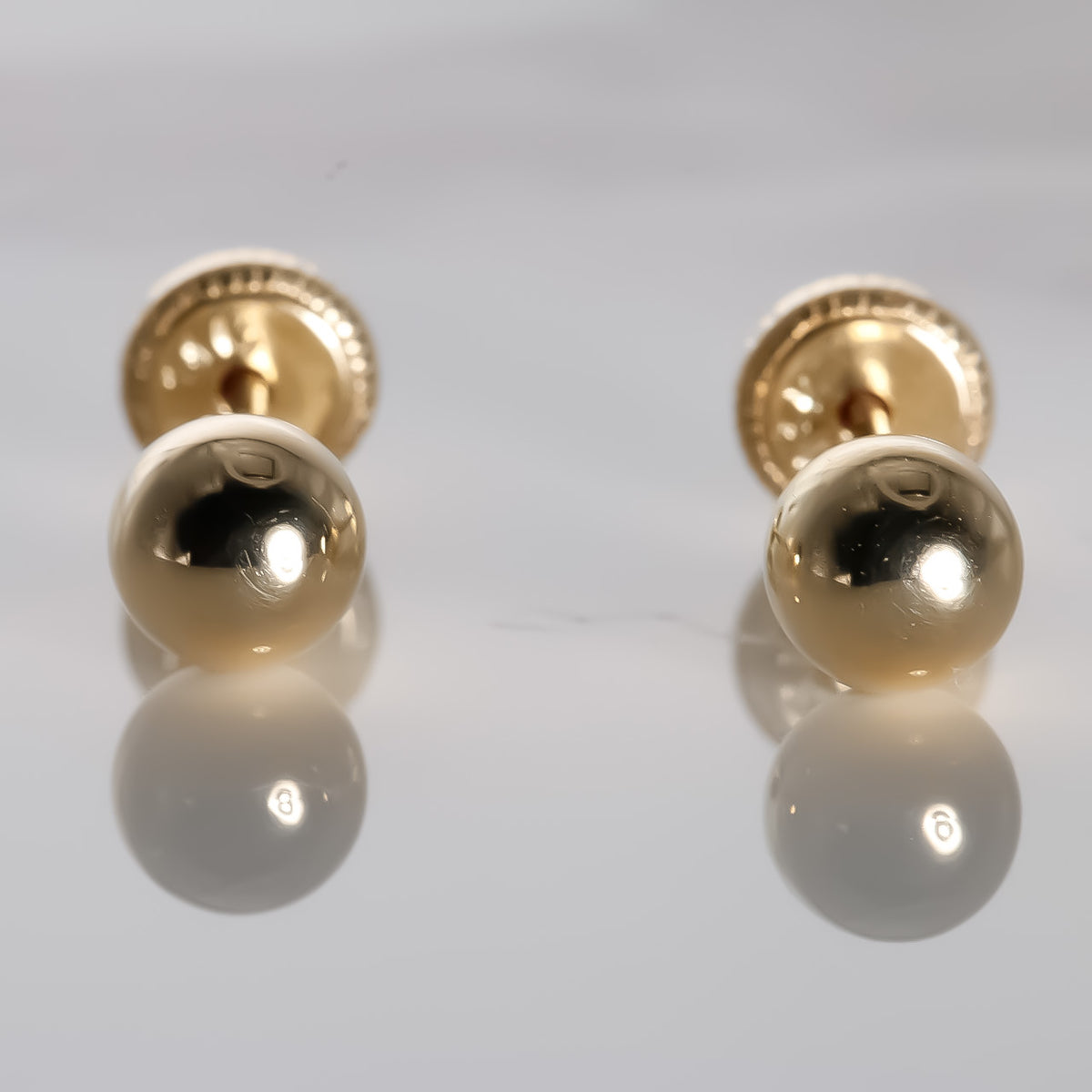 Round ball 5mm Studs, 14k Solid Yellow Gold Earrings