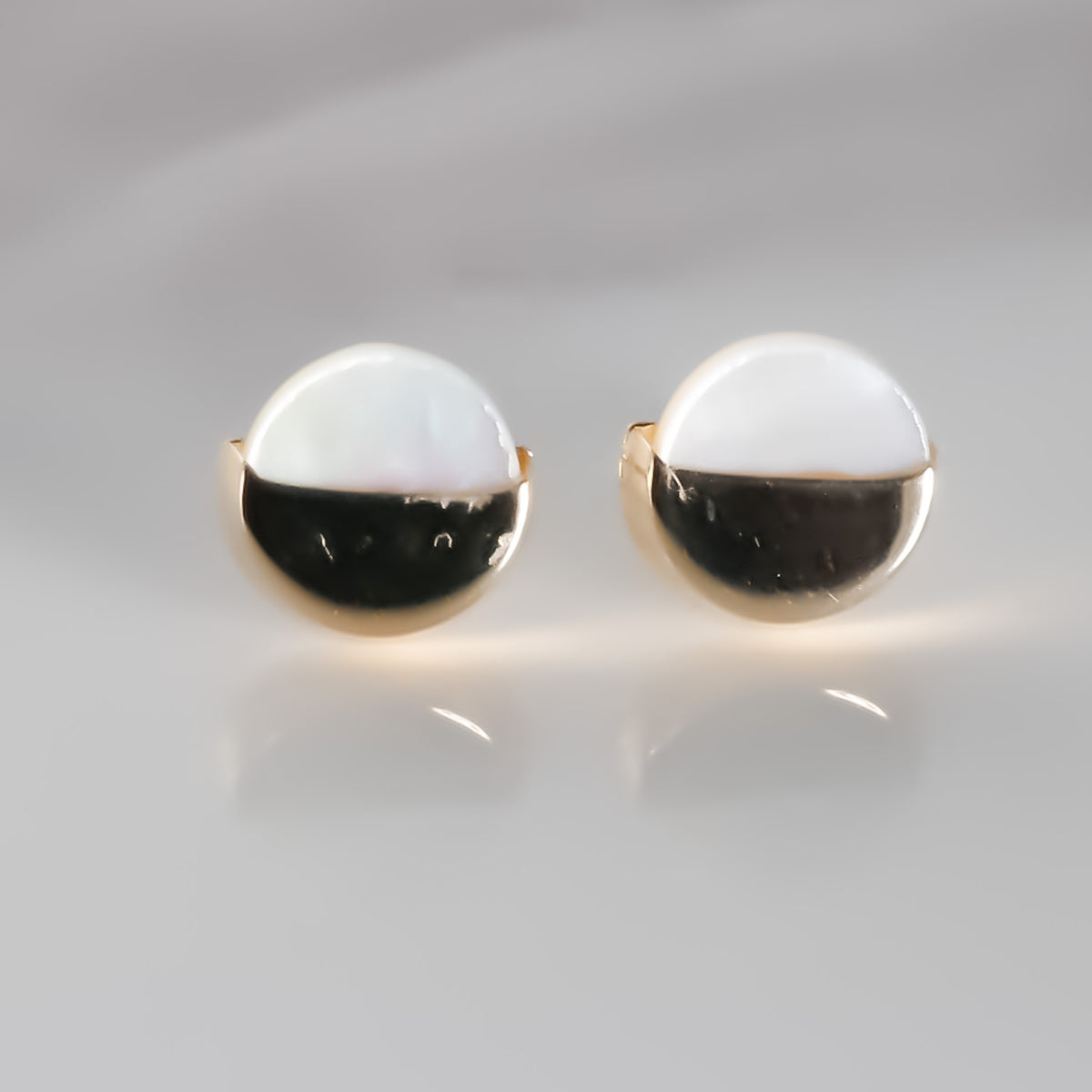 Elegant Round 6mm Studs, 14k Solid Yellow Gold Earrings