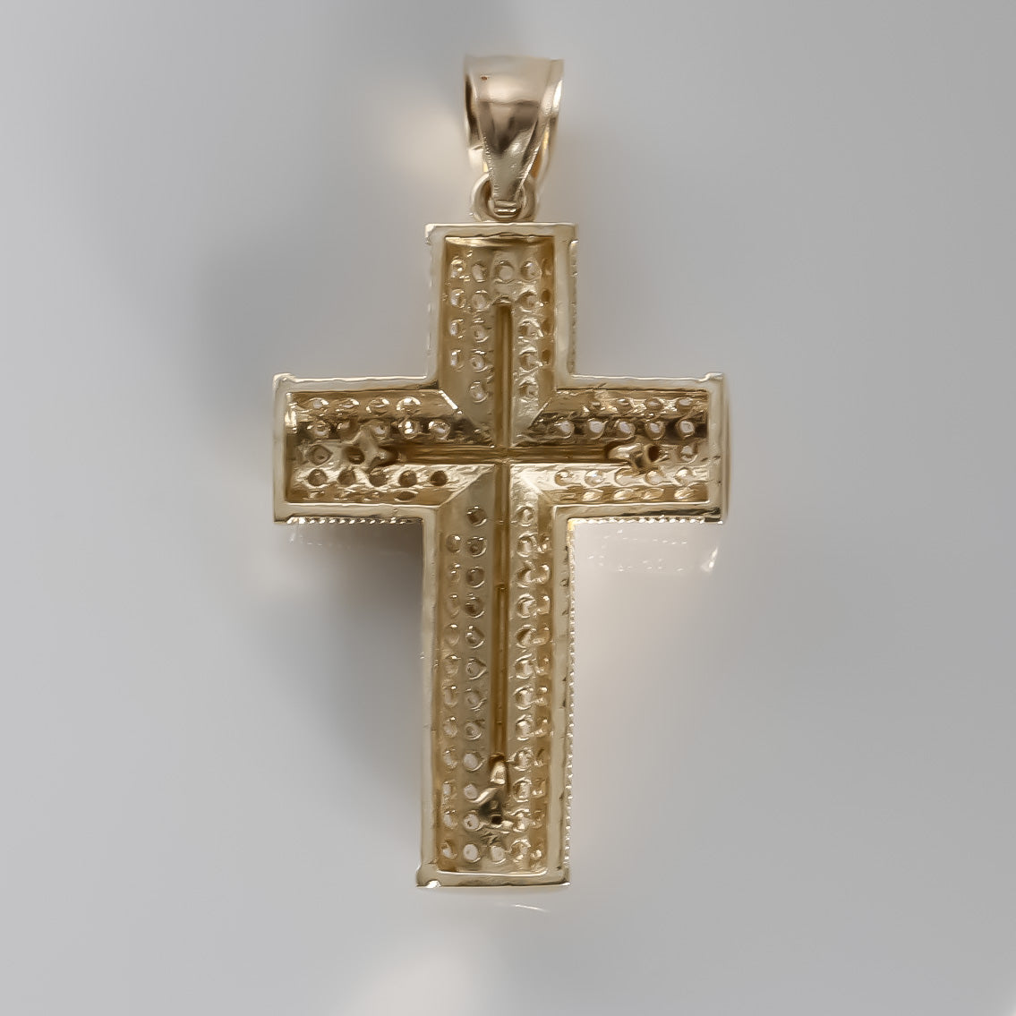 Luxurious Crucifix Pendant, 14K Solid two-tone Gold