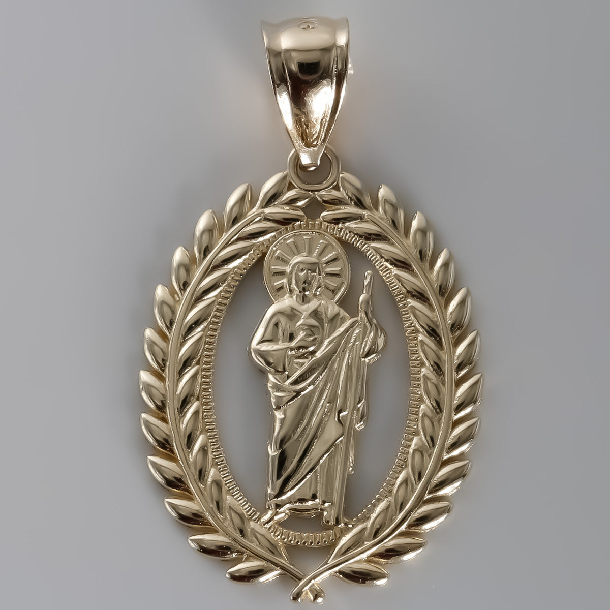 Amazon.com: Gold Plated Saint Jude Pendant Necklace Figaro 26
