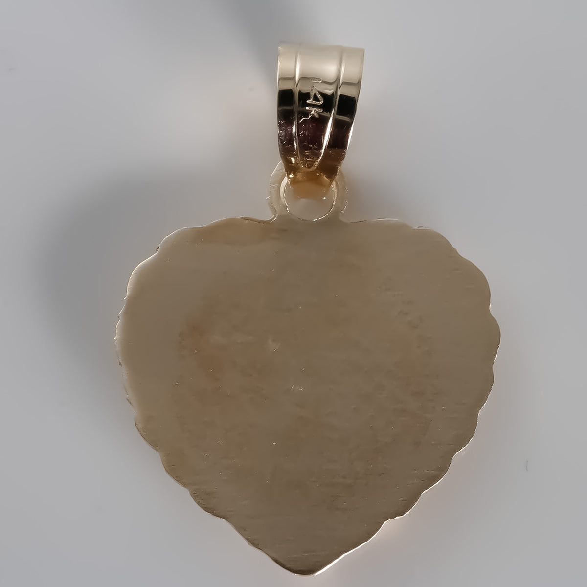 Mi Comunion Virgin Heart Pendant, 14K Solid two-tone  Gold