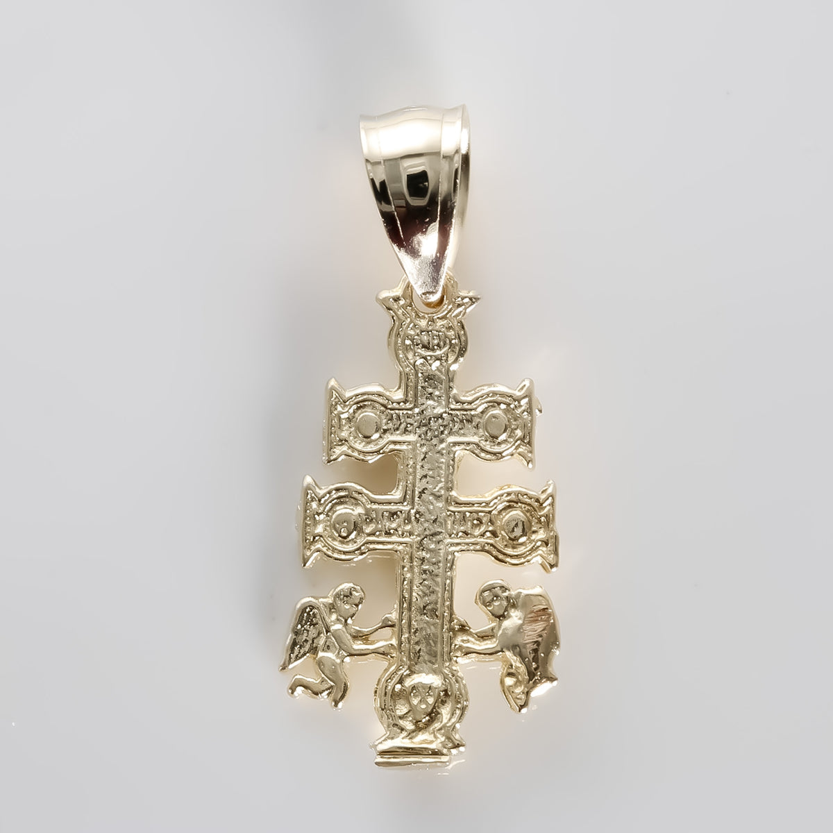 Caravaca Crucifix Pendant, 14K Solid Yellow Gold