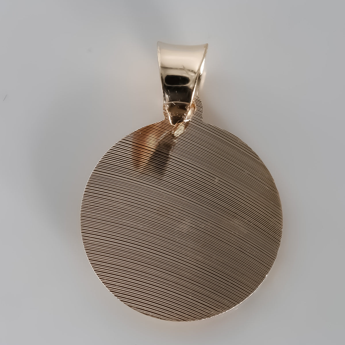 Virgin round Pendant, 14K Tri-Color Solid Gold