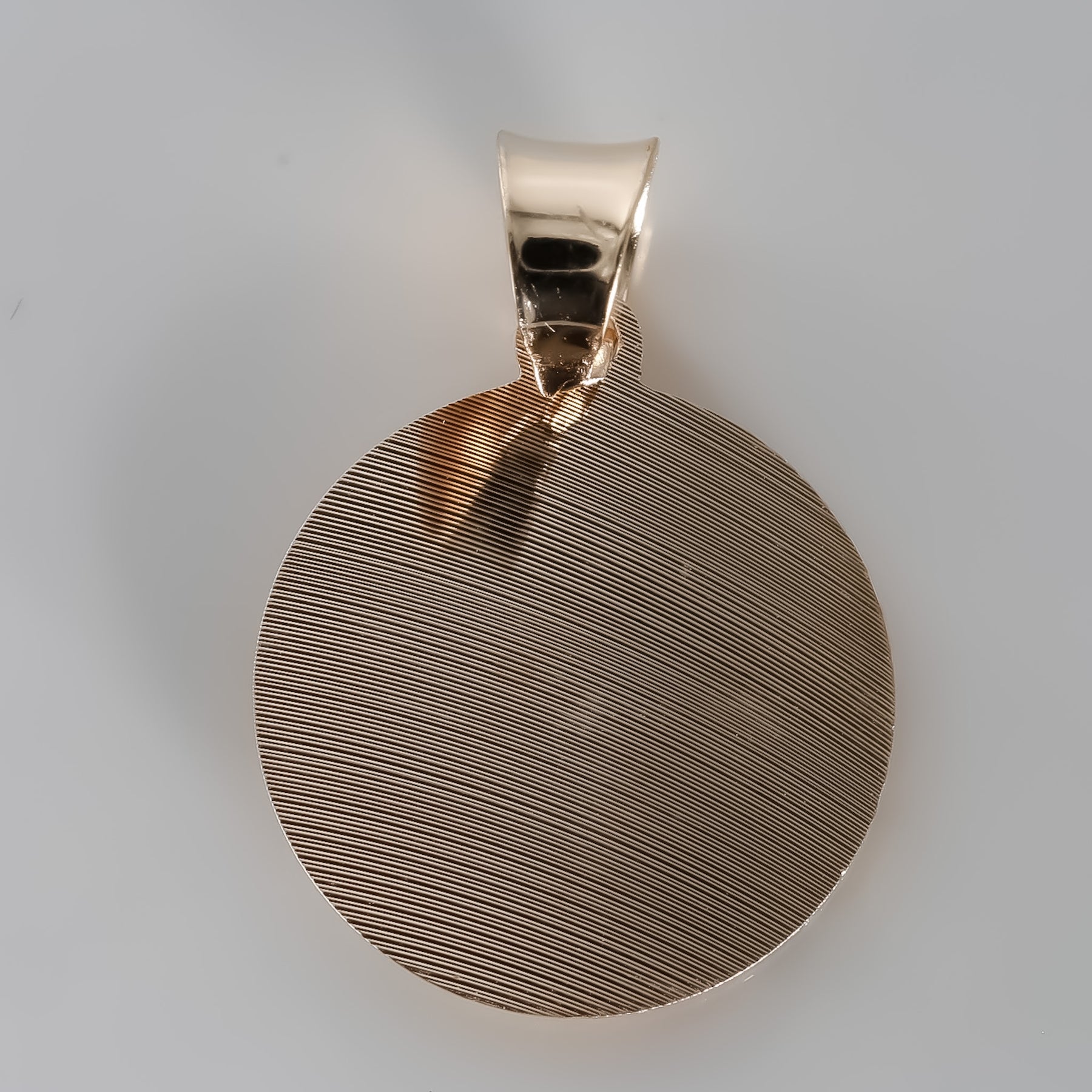 Virgin round Pendant, 14K Tri-Color Solid Gold