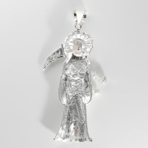 Santa Muerte Pendant cz, 925 Sterling Silver