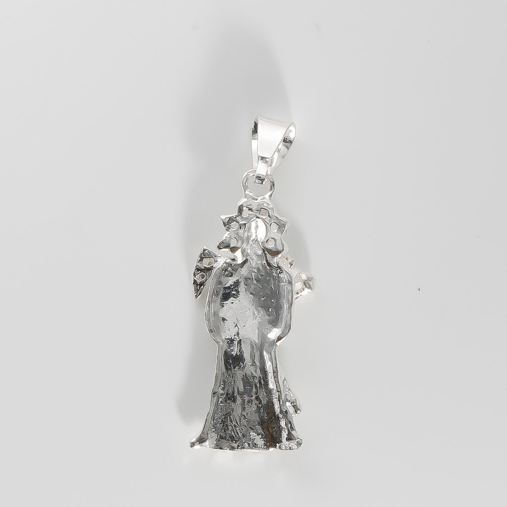 Santa Muerte Pendant, 925 Sterling Silver