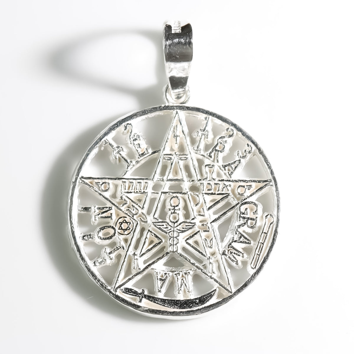 Silver Pentagram 25mm Pendant, 925 Sterling Silver