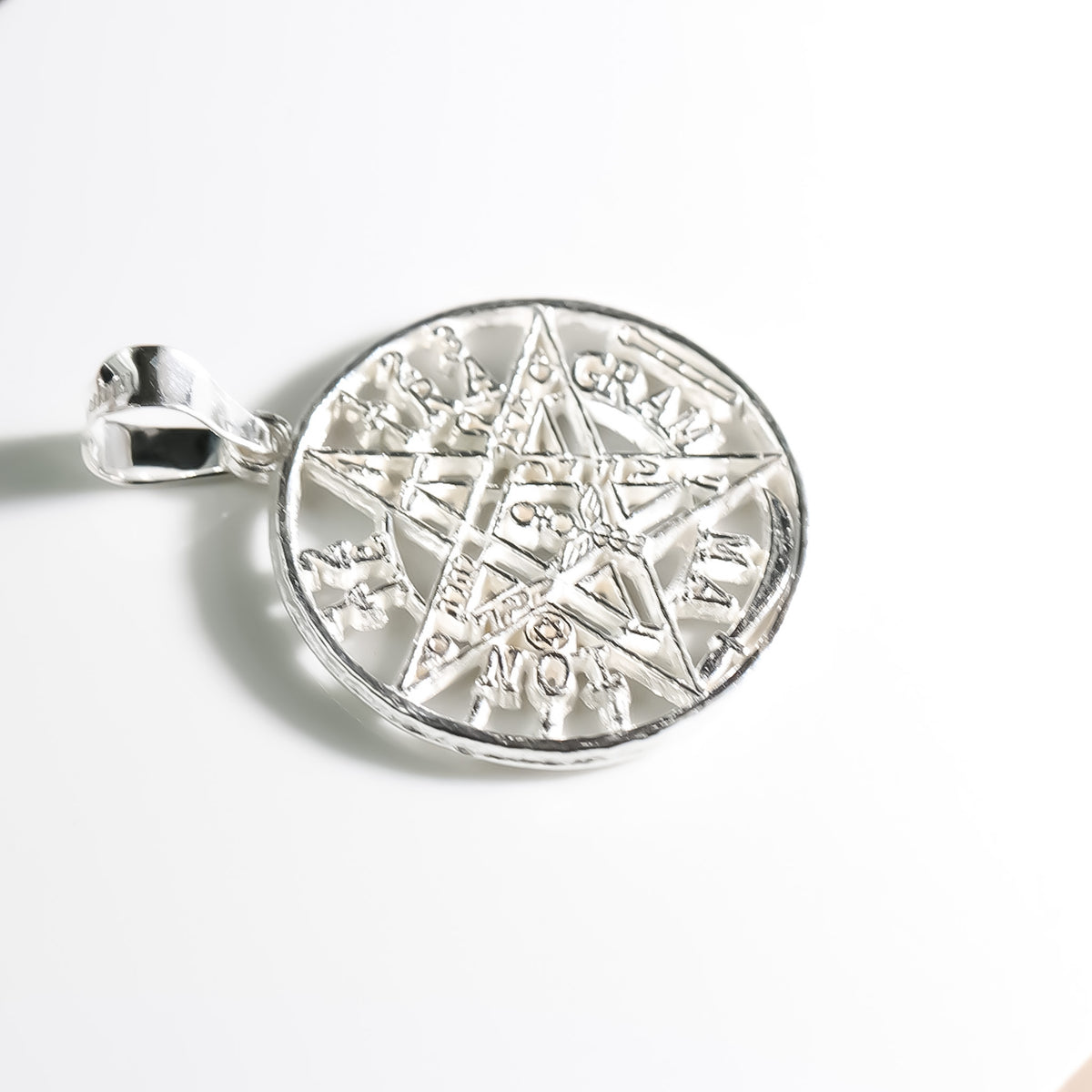 Silver Pentagram 25mm Pendant, 925 Sterling Silver