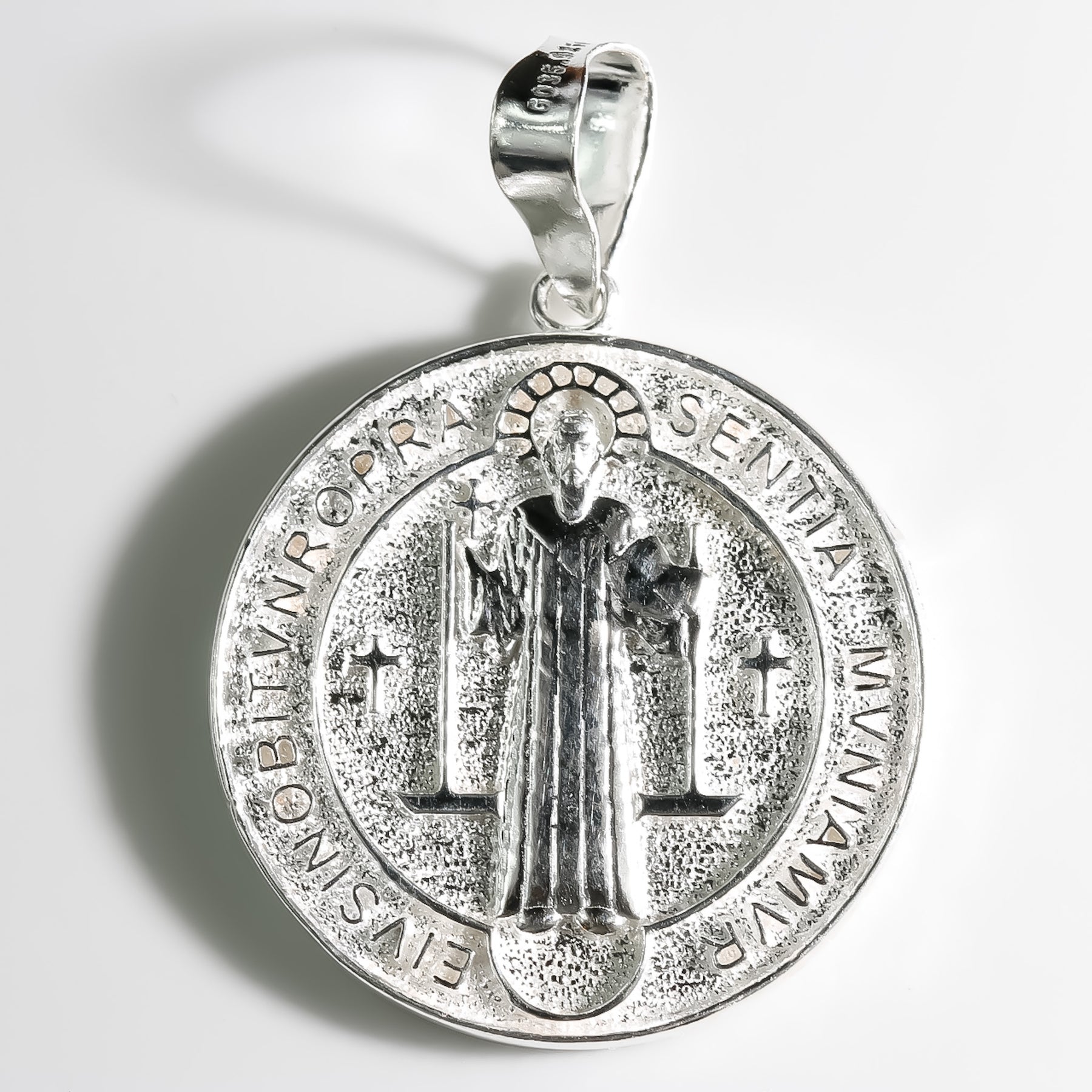 San Benito, Round 25mm Pendant Double sided, 925 Sterling Silver