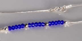 Blue & Silver Beaded Bracelet, 925 Sterling Silver